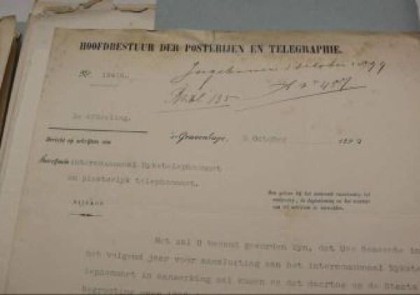 Een brief van het Hoofdbestuur der Posterijen en Telegraphie