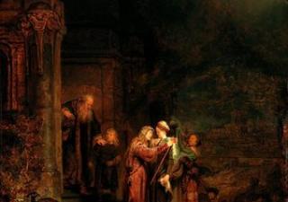 Groetenisse van Maria aan Elisabeth, Rembrandt 1640