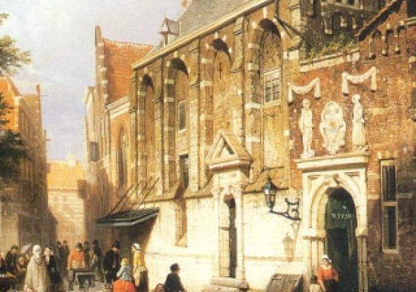 Het weeshuis naast de kapel van de Zwarte Zusters.