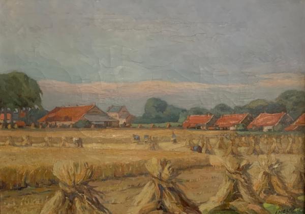 Foto van schilderij door Johan Melse van meestoof te Wilhelminadorp