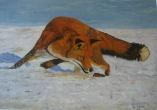 Schilderij van een vos