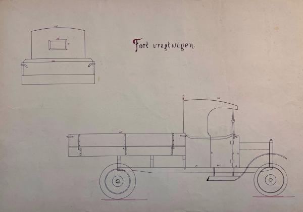 Tekening van een auto van L.J.J. Meijler