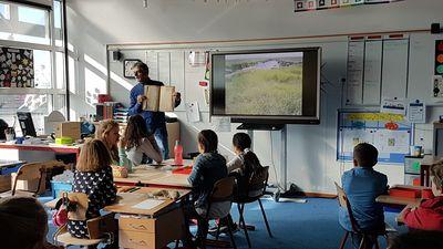 Groep 6/7 van CBS 't Noorderlicht werkt aan een project 'stadsmakers' (methode Blink Wereld).