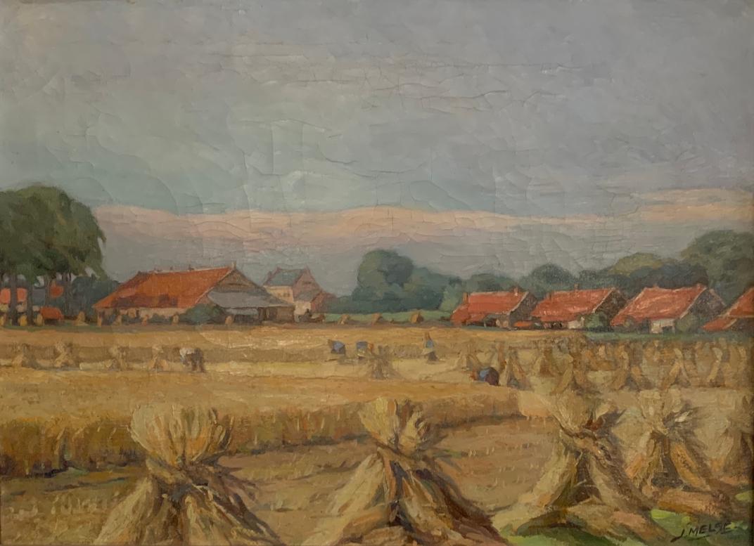 Foto van schilderij door Johan Melse van meestoof te Wilhelminadorp