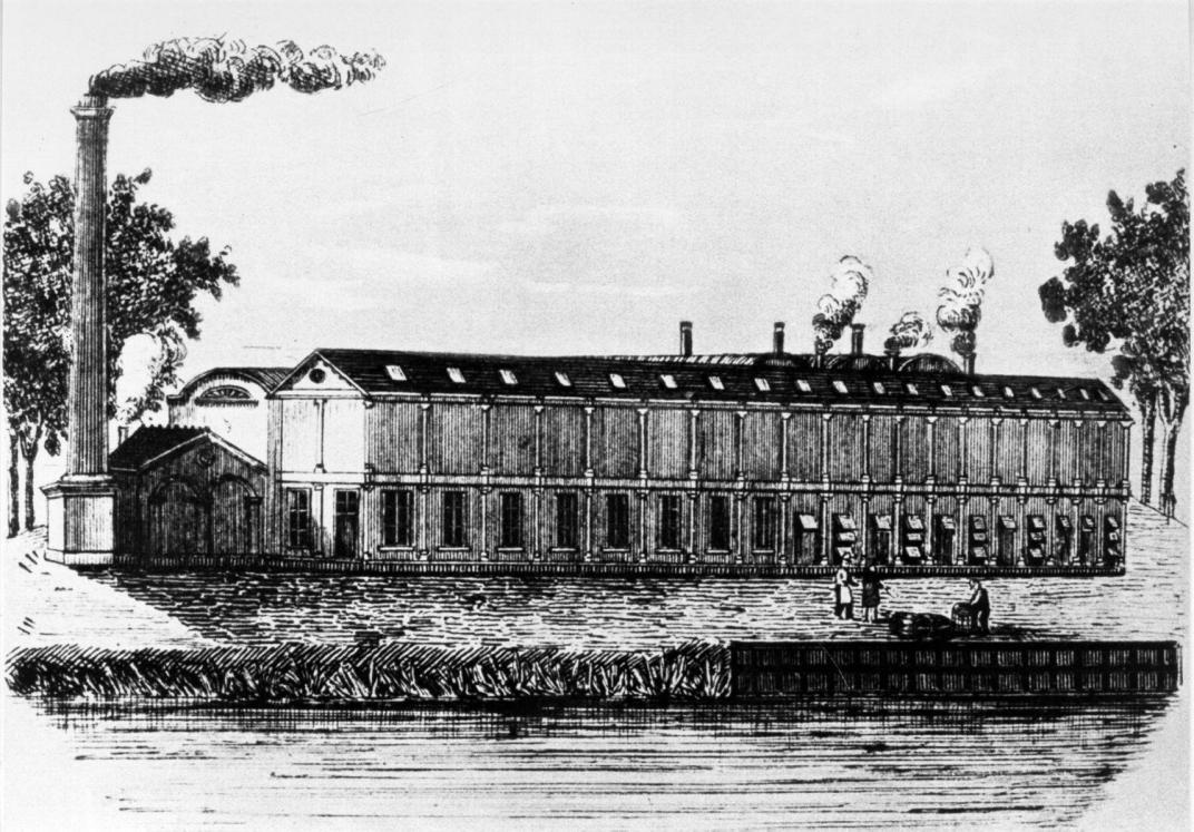 Kopergravure van de Meekrap- en garancinefabriek te Goes