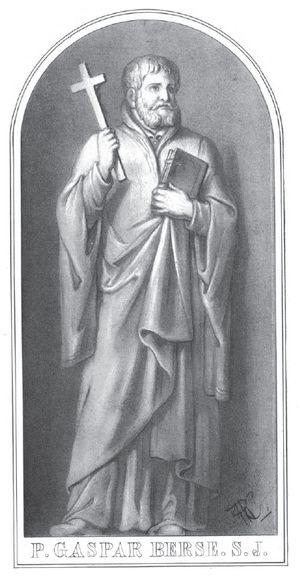 Tekening van Caspar Berse met onderaan de tekst "P. Gaspar Berse. S.J."