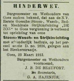 Krantbericht met de kop "hinderwet"