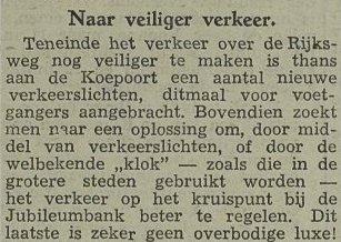 Krantbericht met de kop "Naar veiliger verkeer"
