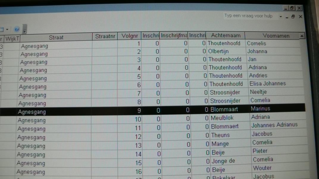 Beeldscherm waarop gegevens van mensen te zien zijn