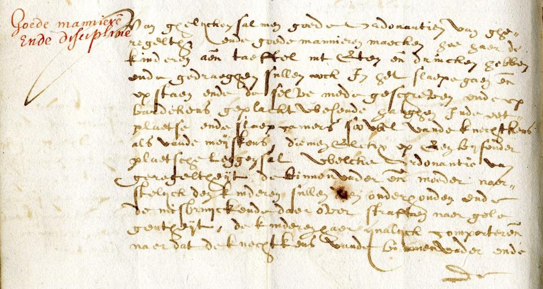 Voorbeeld oud schrift