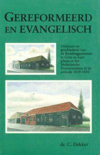 Kaft boek 'Gereformeerd en Evangelisch' met op de cover 2 foto's van boerderijen