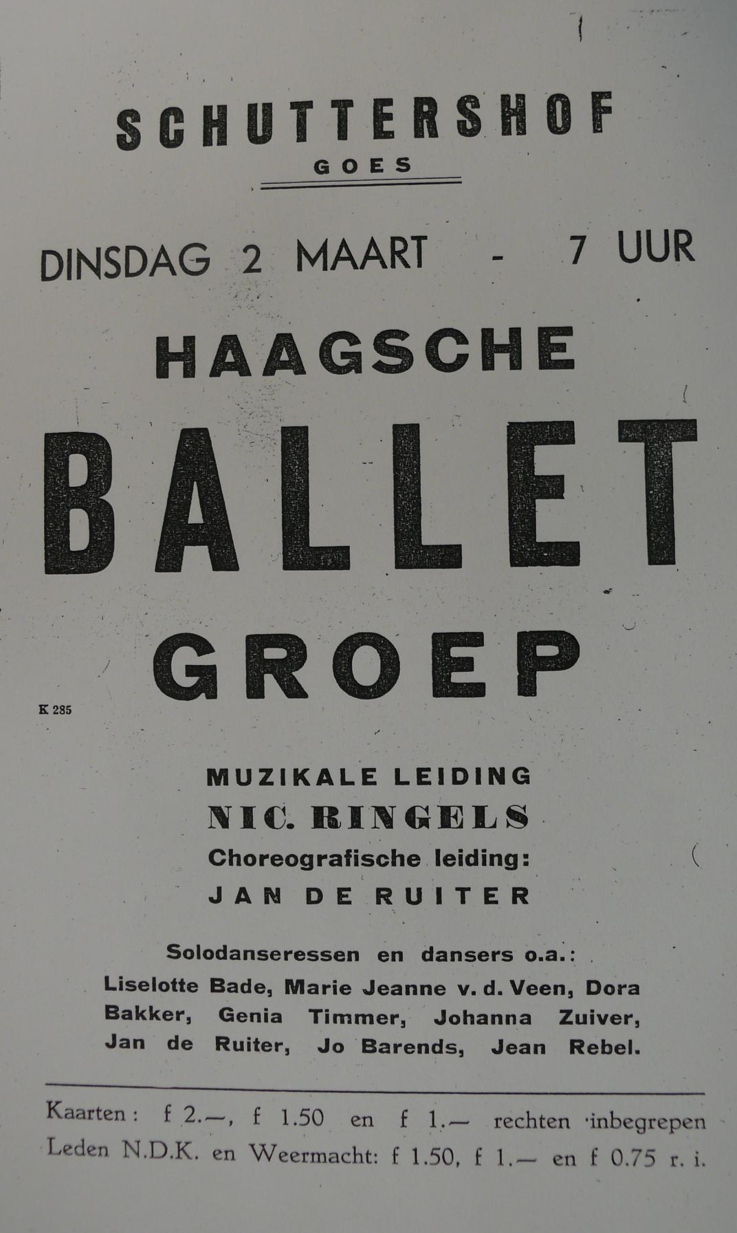 Promotie voor de Haagsche ballet groep