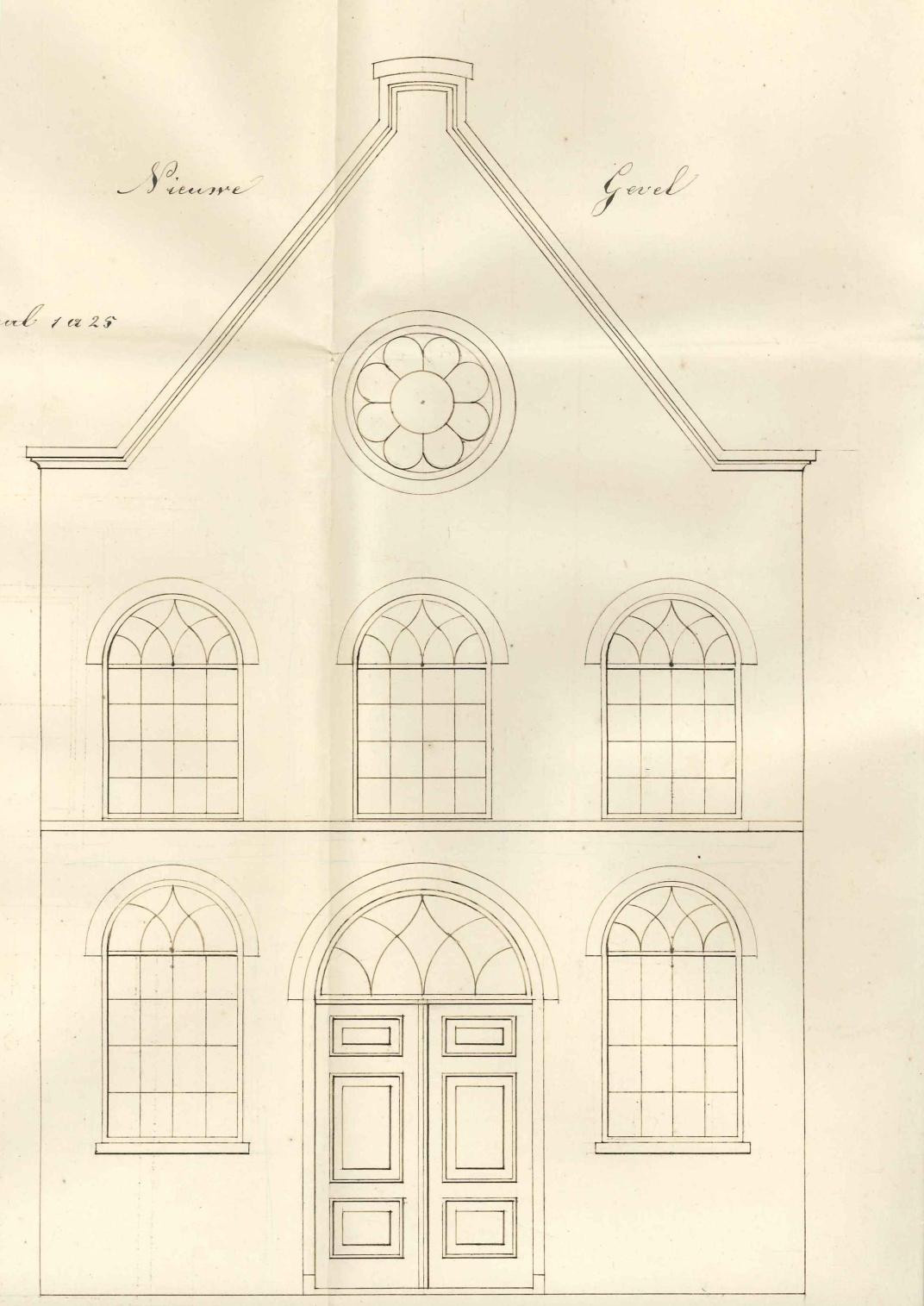 Bouwtekening van gevel
