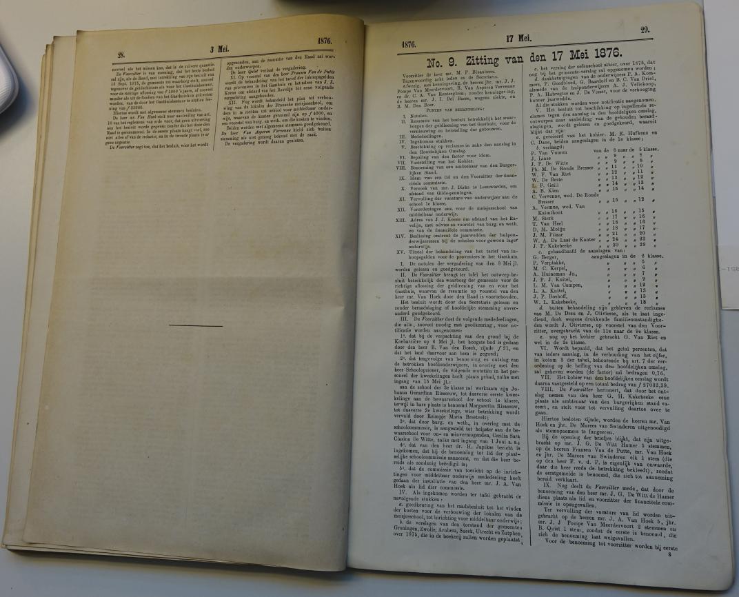 Detail van pagina uit notulen