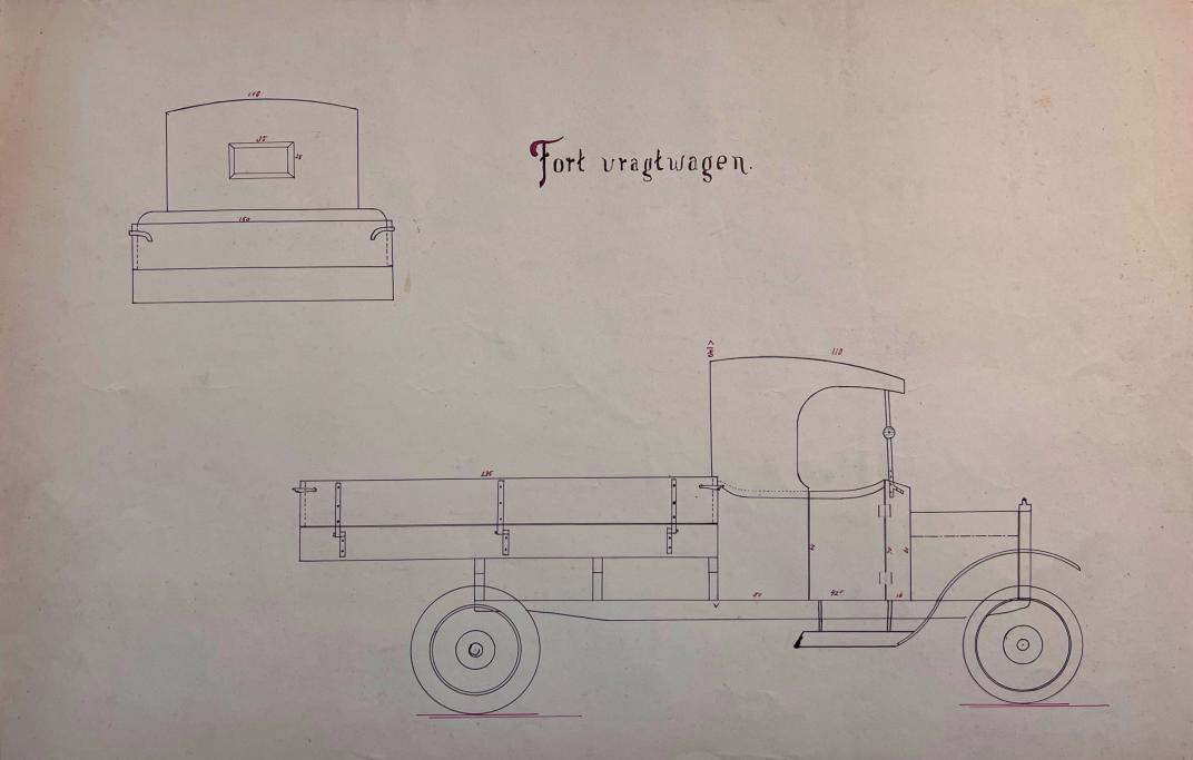 Tekening van een auto van L.J.J. Meijler