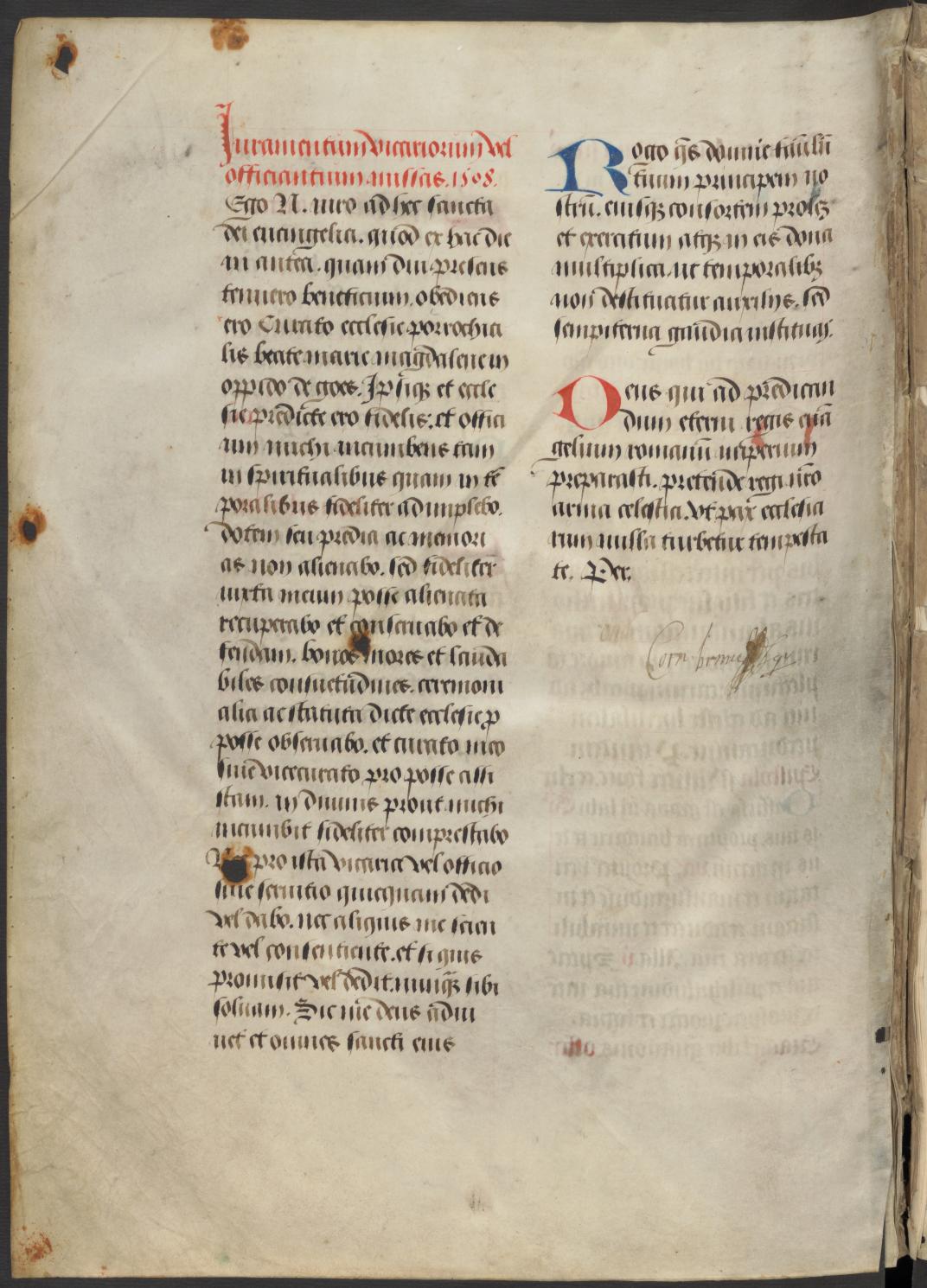 Afb. 3: Het Iuramentum (eedformule) en aan het einde de naam Cornelis Brune.(fol. [268]v (scan 504))