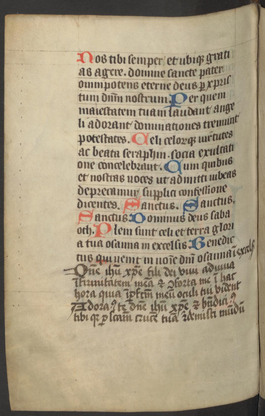 Afb. 4: Bijgeschreven tekst voorafgaand aan het missende blad met de canon plaat (scan 268)