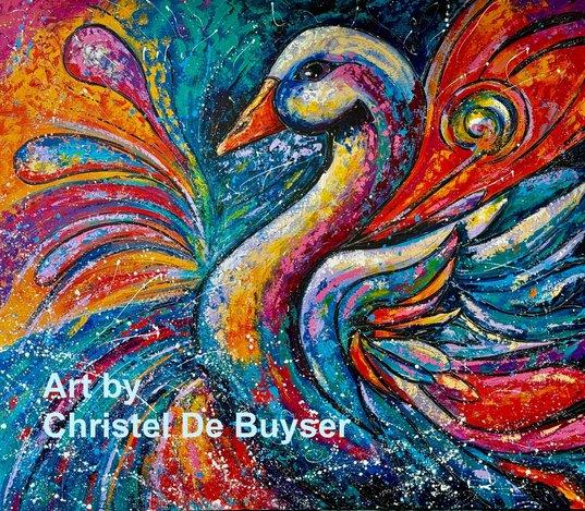 Schilderij van een gans